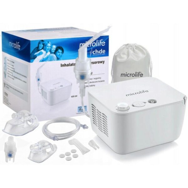 Swiss Microlife NEB 200 Nebulizer Compressor Type Super Strong by Honestime with 3 Year Replacement Warranty