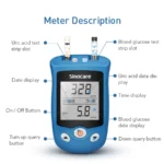 Sinocare Blood Glucose Uric Acid Meter with Advanced Test Strips Lancet Safe AQ UG for Multifunctions