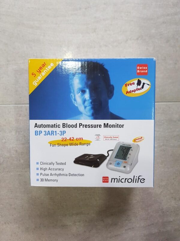 Microlife BP-3AR1-3P Automatic Blood Pressure Monitor With Free Adapter