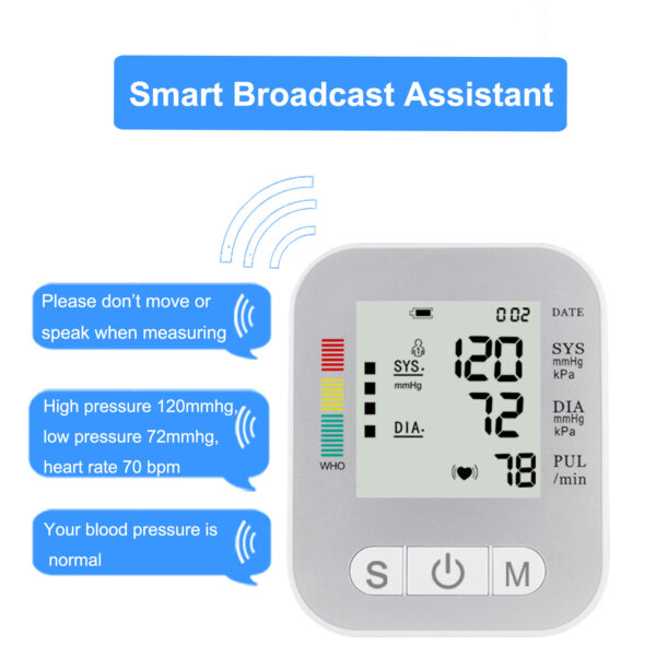 Home use upper arm lcd display full automatic digital blood pressure monitor