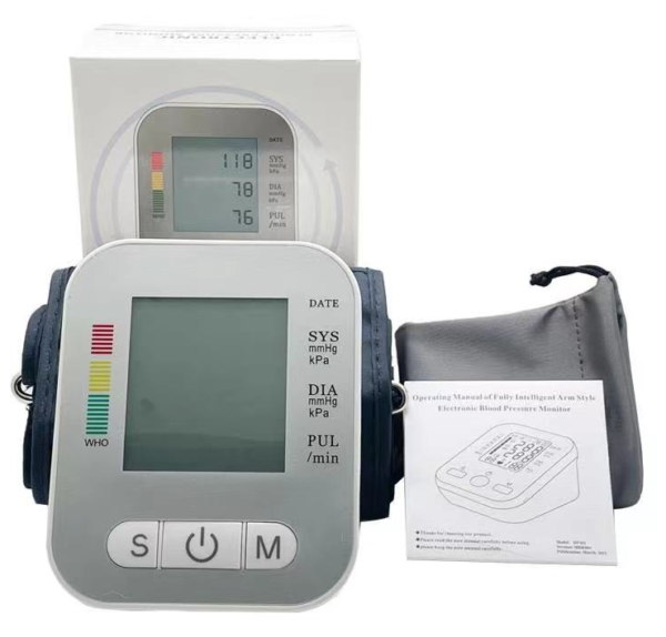 Home use upper arm lcd display full automatic digital blood pressure monitor