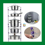 Super Pot Stand by buyonebd – 5 Layer Iron Kitchen Organizer Rack for pots and pans in Bangladesh