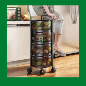 4 Layer Round Shape Kitchen Rack for efficient kitchen organization