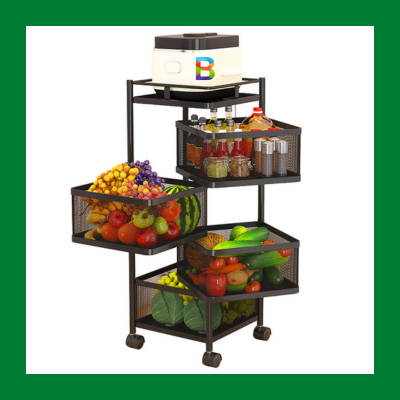 4 Layer Square Shape Kitchen Rack for organizing kitchen items