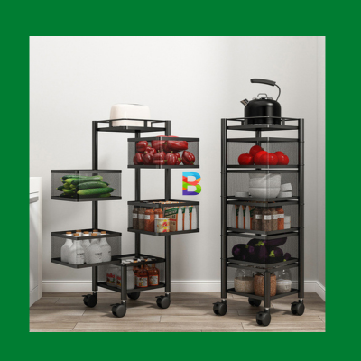 Space-saving 5 Layer Kitchen Storage Rack for spices and utensils