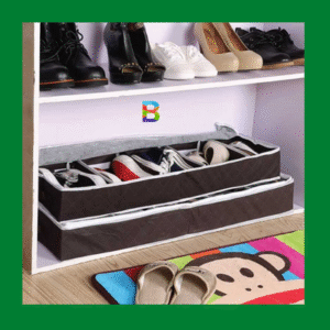 BuyOneBD Portable Folding Under Bed Shoes Organizer for space-saving shoe storage solution.
