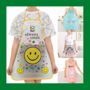 Apron with Adjustable Straps and Cartoon Design – Stylish Protection for Cooking and Crafting