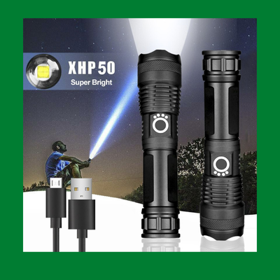 Rechargeable Zoom LED Flashlight USB Torch Light with Battery – Buyonebd