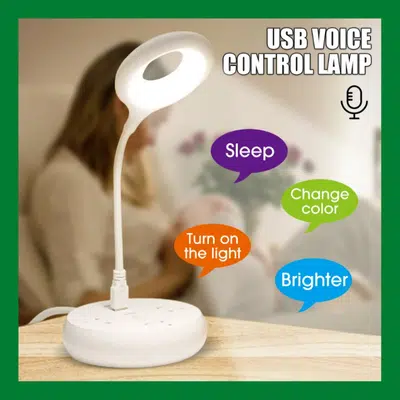 Smart Voice Control Light – USB LED Desk Lamp with Voice Activation