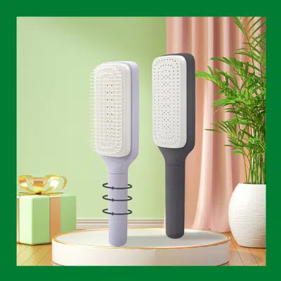 Fashion Hair Comb for All Hair Types – Self-Cleaning Detangling Comb | BuyOneBD Fashion Fashion hair comb all hair Types – Self-Cleaning Detangling Comb with Ergonomic Handle