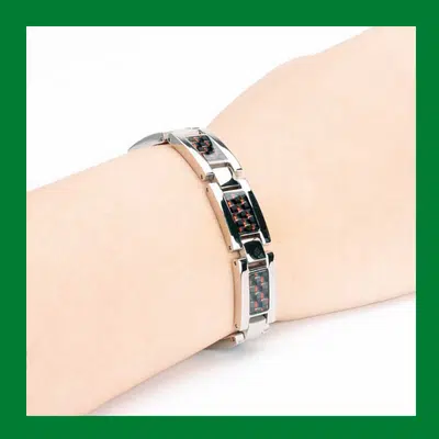 Bio Magnetic Bracelets – Green, Red & Black Carbon Fiber Design