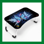 Foldable Laptop Table Sticker Printed with adjustable height, portable, stylish design for comfortable work or study.