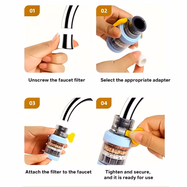 Universal Faucet Water Filter | Kitchen Tap Water Purifier